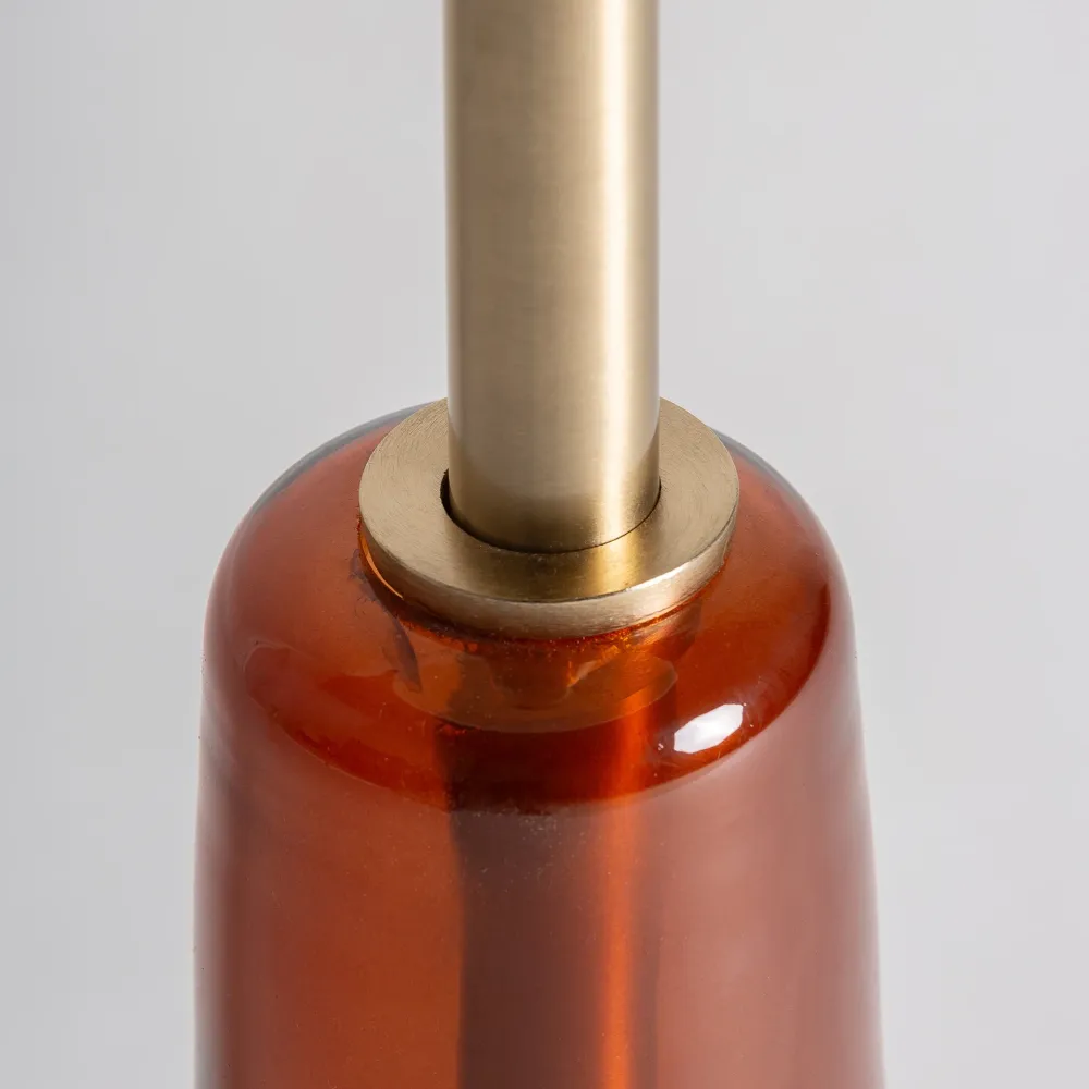 Beistelltisch COLMAR orange Glas mit Marmorplatte