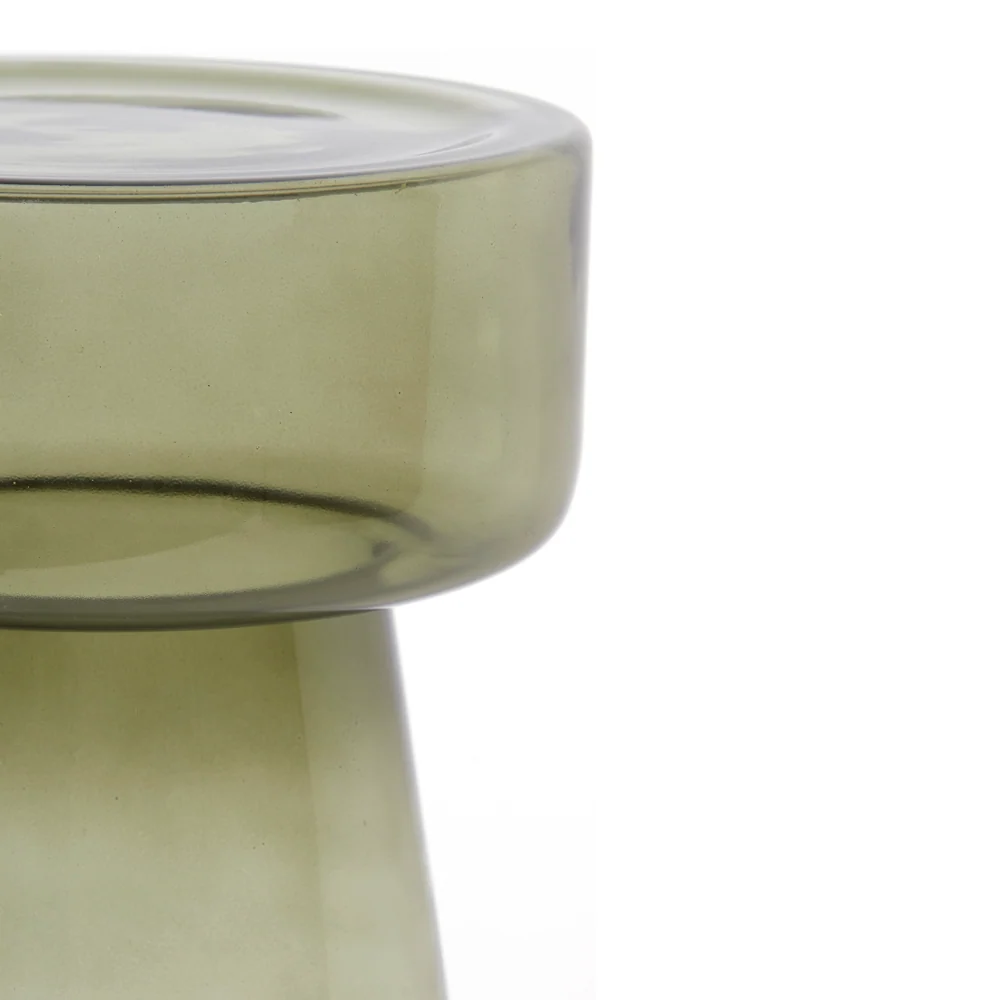 Beistelltisch DAKWA, grau-grünes Glas, Ø30x50 cm