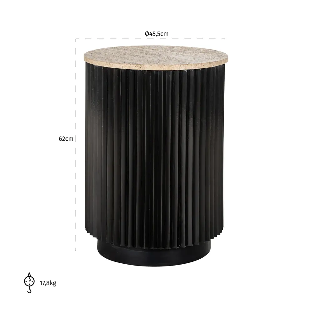 Beistelltisch Hampton 45Ø (Dark brown)
