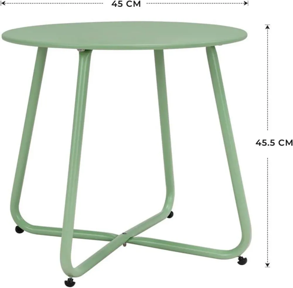 Beistelltisch Kaffeetisch Garten Outdoor Salbeigrün 45x45 cm