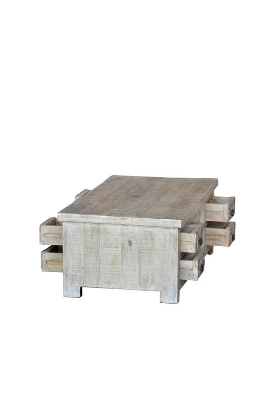 Beistelltisch Mangoholz mit 8 Schubladen und 2 offenen Fächern 125 x 65 x 45 cm