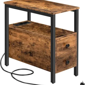 Beistelltisch mit Ladestation und 2 Schubladen USB