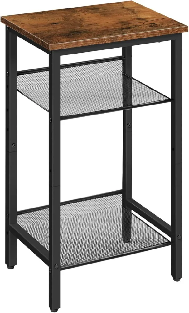 Beistelltisch mit verstellbaren Gitterablagen 38 x 28 x 74