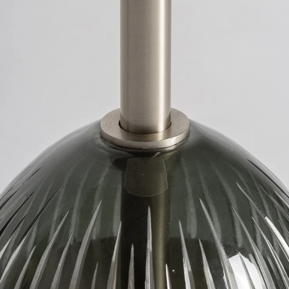 Beistelltisch MURANO graues Glas mit Marmorplatte
