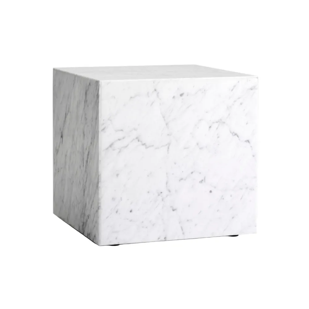 Beistelltisch PLINTH CUBIC weißer Marmor