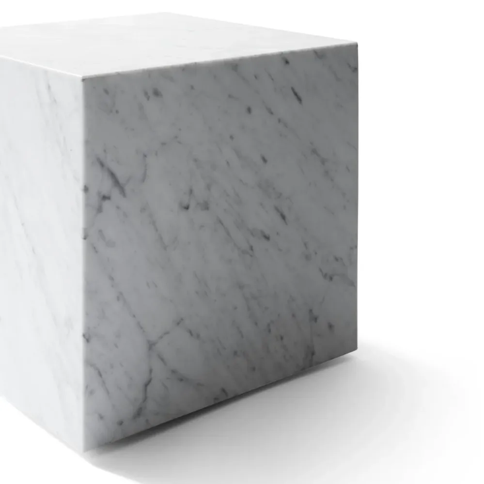 Beistelltisch PLINTH CUBIC weißer Marmor