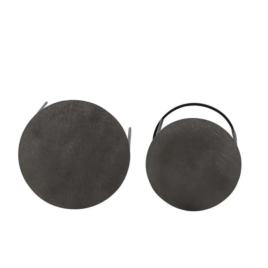 Beistelltisch RENGO Textur schwarz 2er-Set