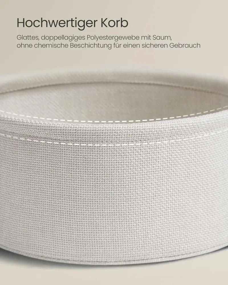 Beistelltisch rund mit Stauraum naturbeige