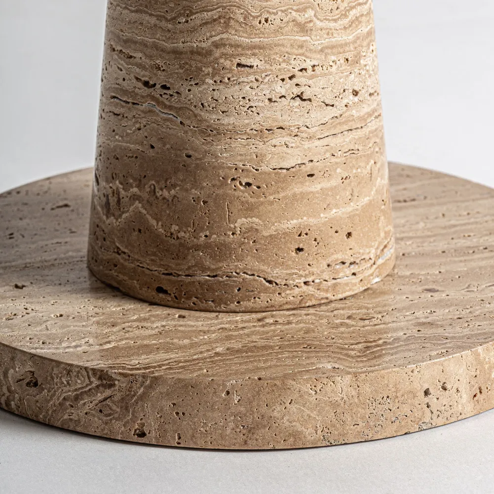 Beistelltisch RUST beige Marmor mit metallischer Oberfläche