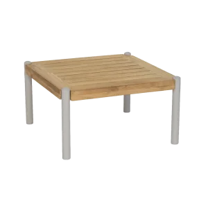 Beistelltisch Taro 50x50x28 cm Aluminium greige Teak