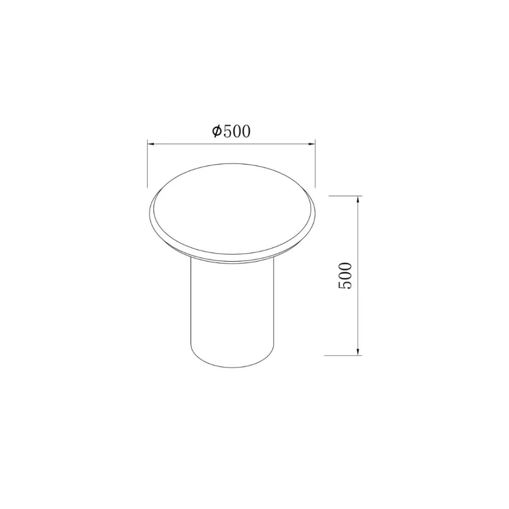 Beistelltisch Travertin Caen – Gestell Latte Stoneskin – 50 cm