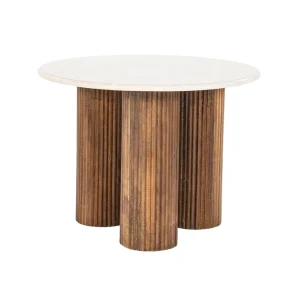 Beistelltisch XAVI aus Mangoholz mit Marmorplatte