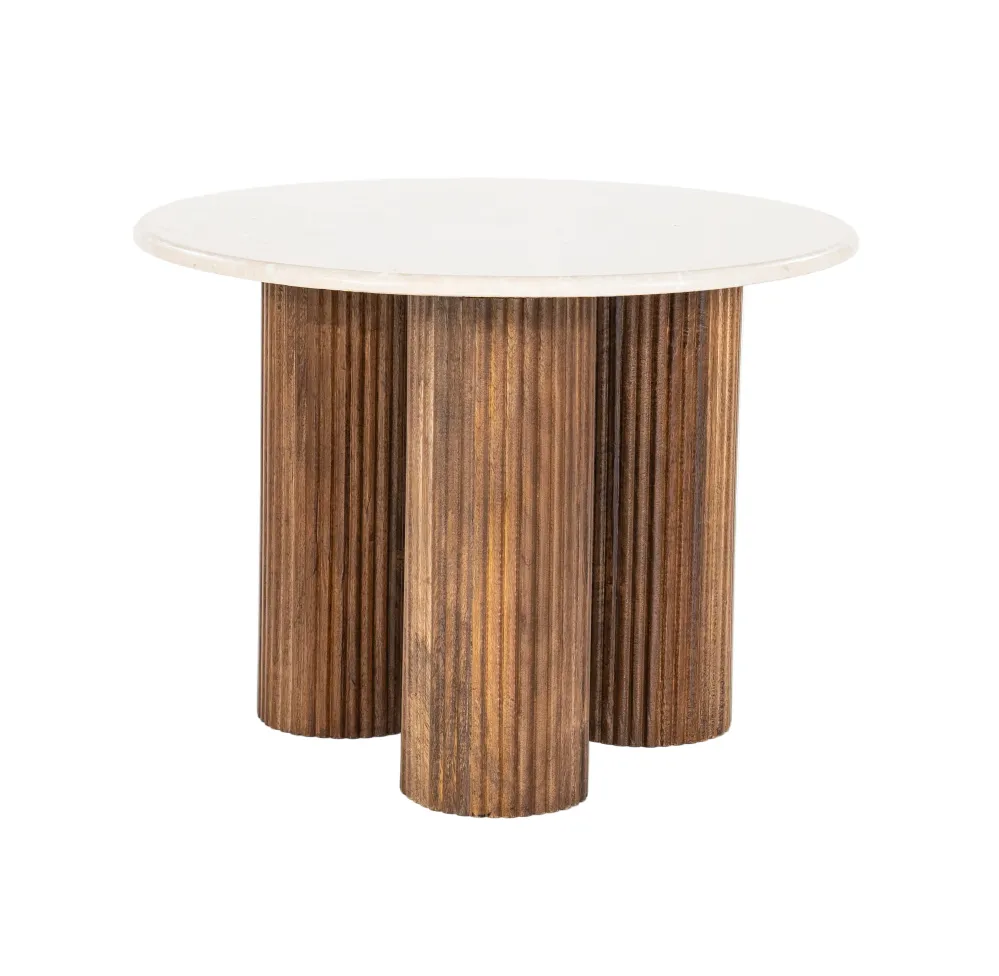 Beistelltisch XAVI aus Mangoholz mit Marmorplatte