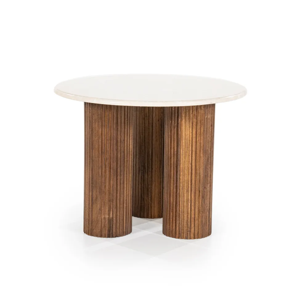 Beistelltisch XAVI aus Mangoholz mit Marmorplatte