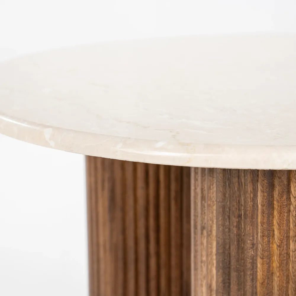 Beistelltisch XAVI aus Mangoholz mit Marmorplatte
