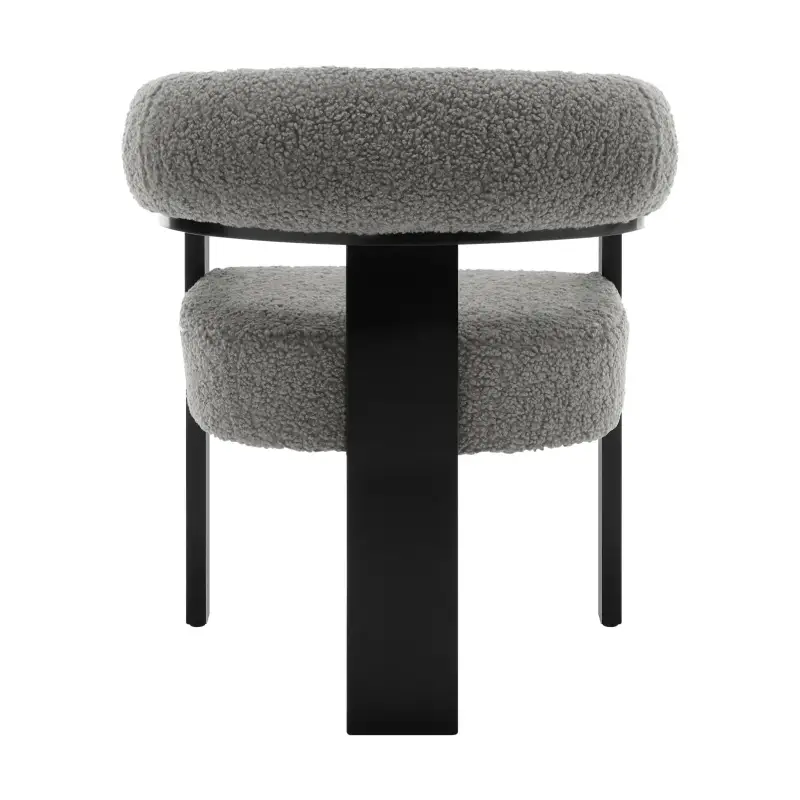 BukkitBow – Sessel mit Fleece (Lammfell-Optik) – Gestell aus Gummibaumholz – Ergonomisch und bequem – Modernes Design