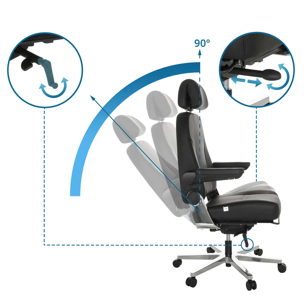 B-Ware Hjh Office Bürostuhl Chefsessel 24 Hours F Leder Schwarz Sessel Stuhl Möbel