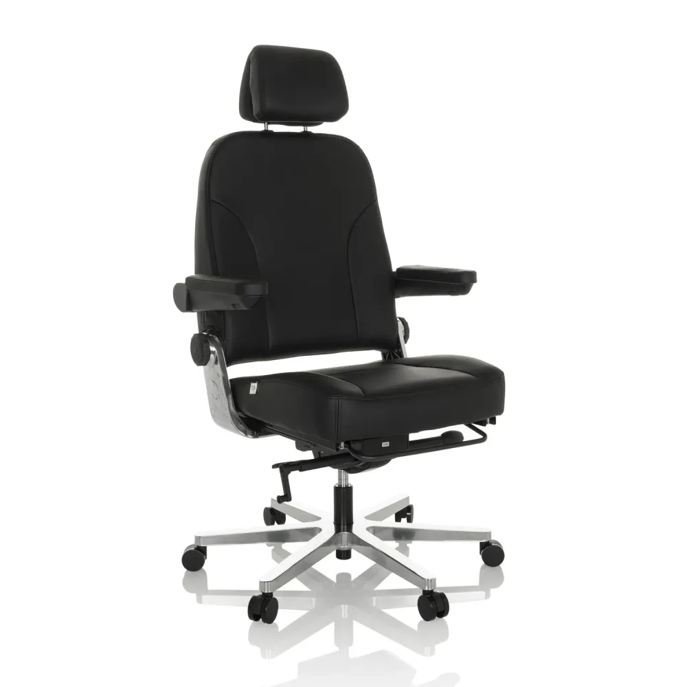 B-Ware Hjh Office Bürostuhl Chefsessel 24 Hours F Leder Schwarz Sessel Stuhl Möbel
