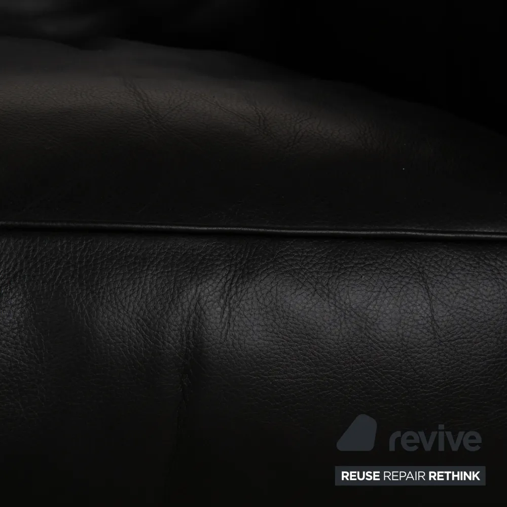 Cassina Le Corbusier LC 2 Leder Sessel Garnitur Schwarz