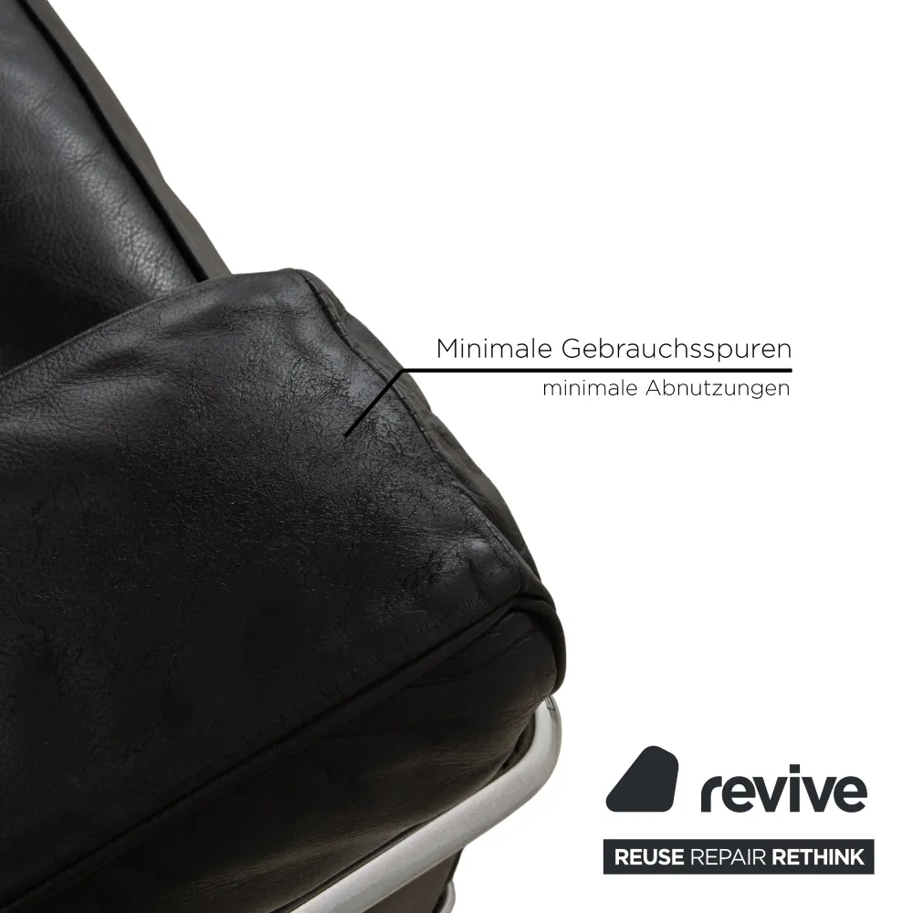 Cassina Le Corbusier LC 2 Leder Sessel Garnitur Schwarz