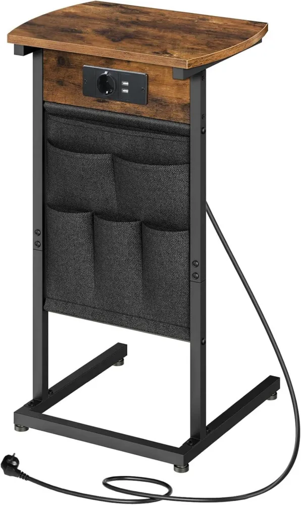 C-förmiger Beistelltisch mit Ladestation, Couchtisch