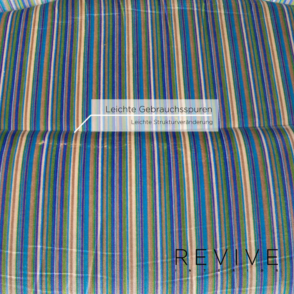 Cor Stoff Sessel Blau Bunt Gestreift Multicolor #15294