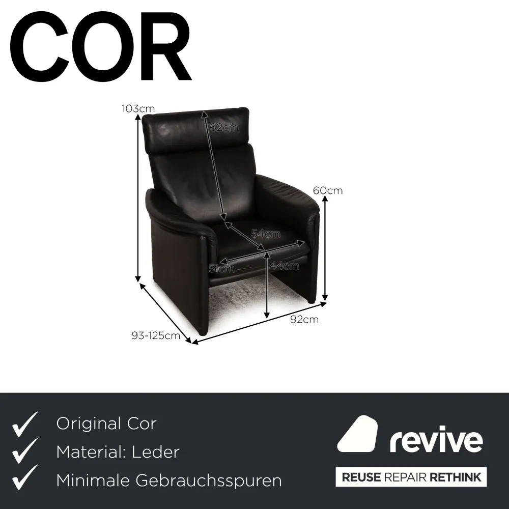 Cor Zento Sessel Leder Schwarz Funktion
