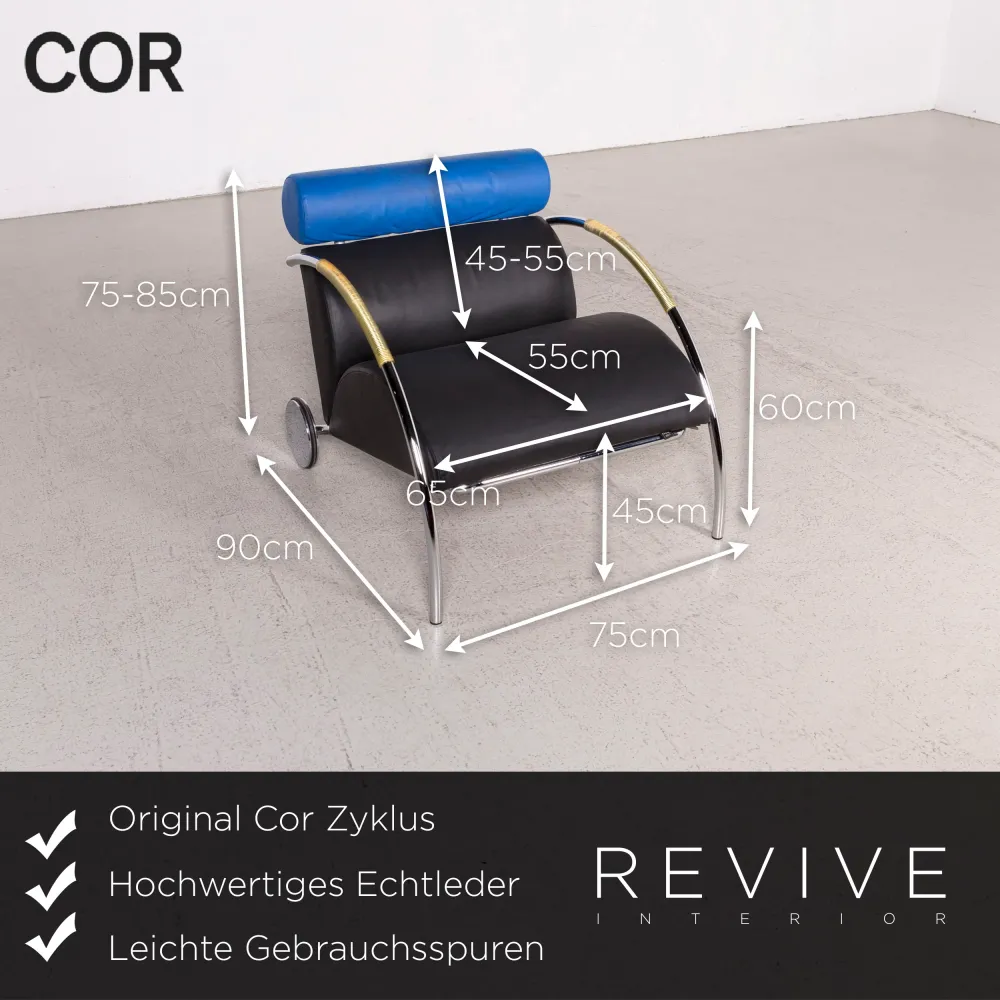Cor Zyklus Designer Leder Sessel Hocker Echtleder #8178