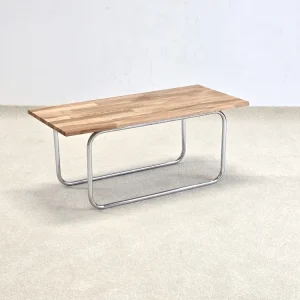COUCHTISCH BUCHE MASSIV beistelltisch vintage wohnzimmer tisch massivholz bauhaus ablage