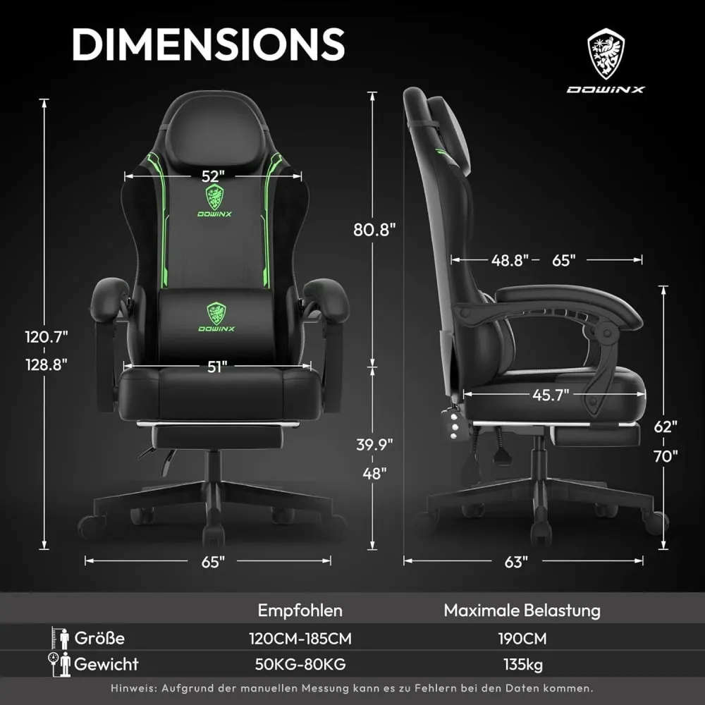 Dowinx Gaming Stuhl Racing Gamer Ergonomischer Sessel