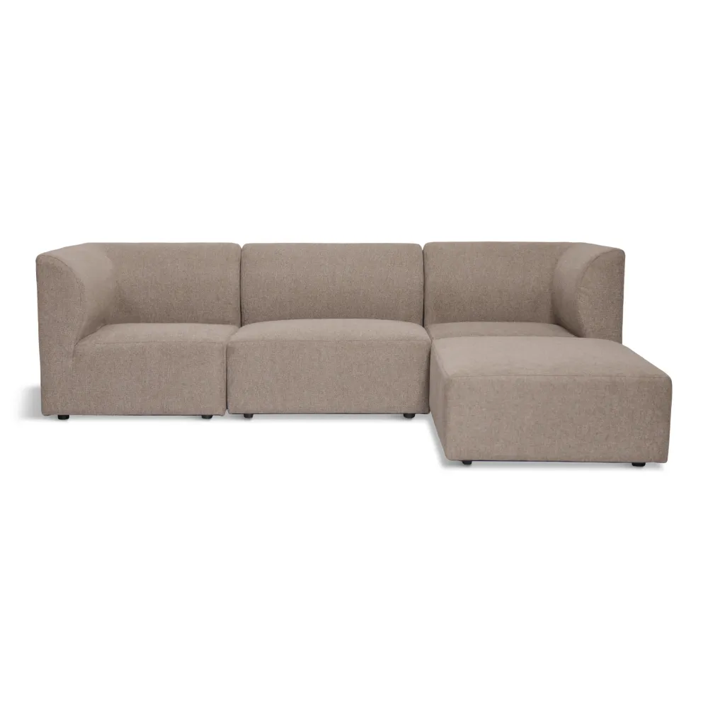 Emilia Modulsofa Sand, 3 Module mit rechter und linker Chaiselongue L: 243 x T: 158 x H: 72 cm