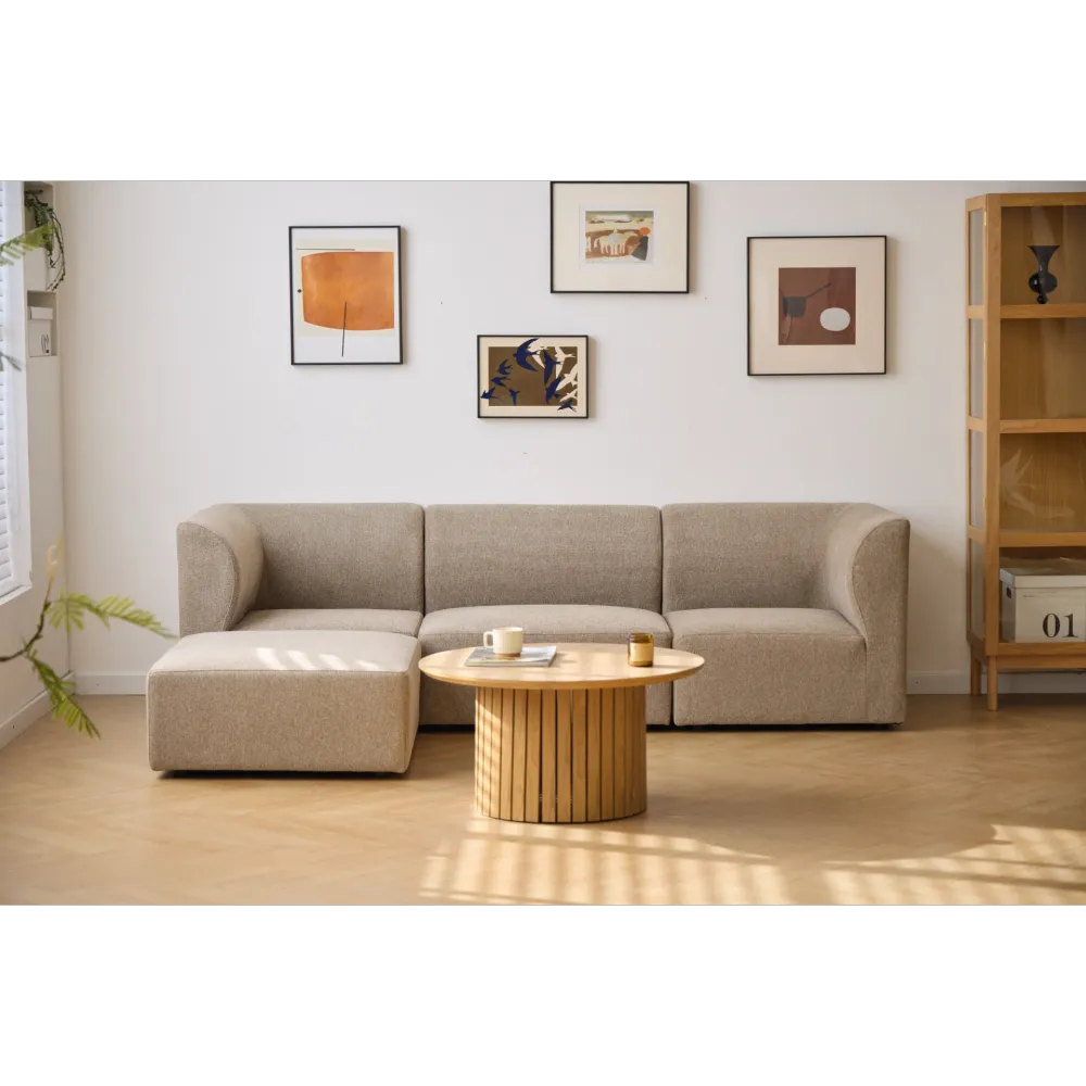 Emilia Modulsofa Sand, 3 Module mit rechter und linker Chaiselongue L: 243 x T: 158 x H: 72 cm