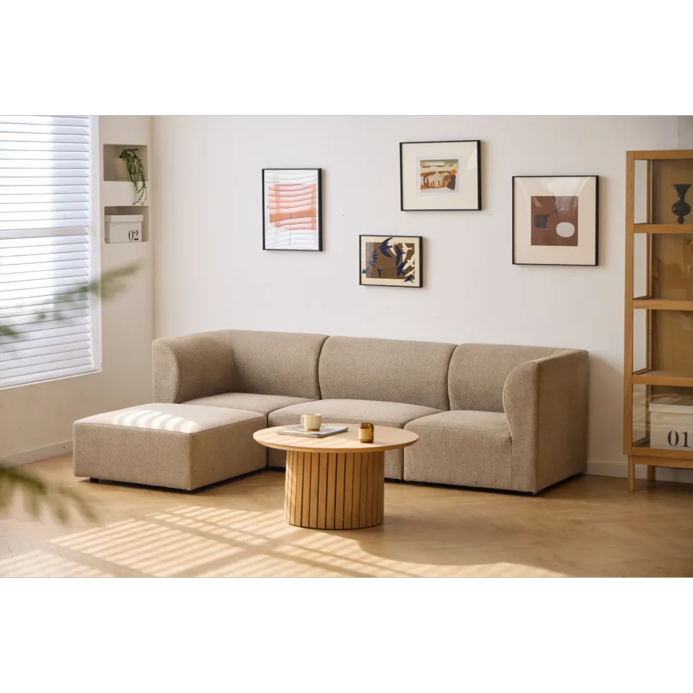 Emilia Modulsofa Sand, 3 Module mit rechter und linker Chaiselongue L: 243 x T: 158 x H: 72 cm