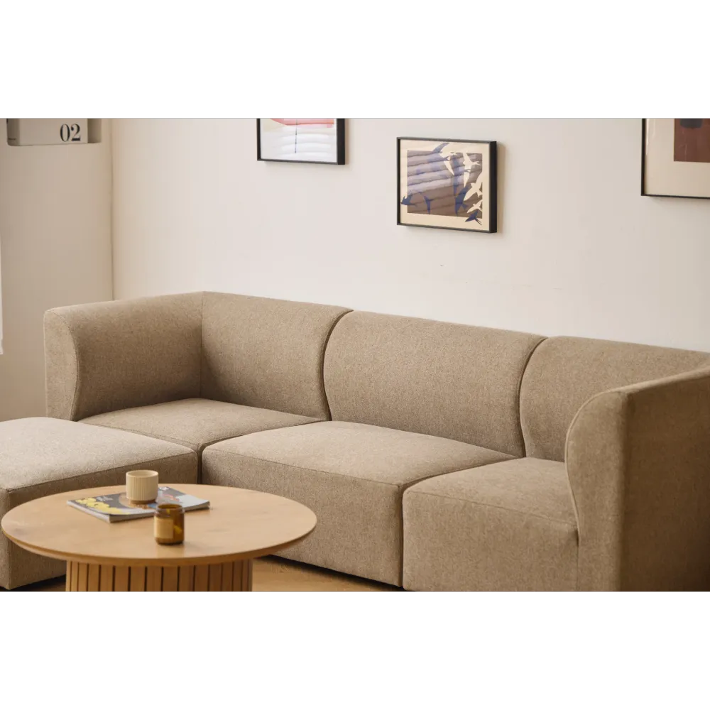 Emilia Modulsofa Sand, 3 Module mit rechter und linker Chaiselongue L: 243 x T: 158 x H: 72 cm