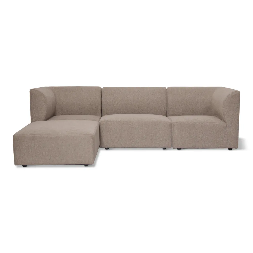 Emilia Modulsofa Sand, 3 Module mit rechter und linker Chaiselongue L: 243 x T: 158 x H: 72 cm