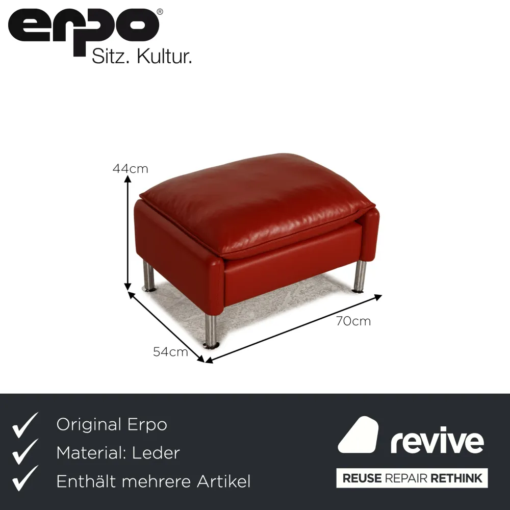 Erpo Porto Leder Sessel Garnitur Rot Hocker Relaxfunktion