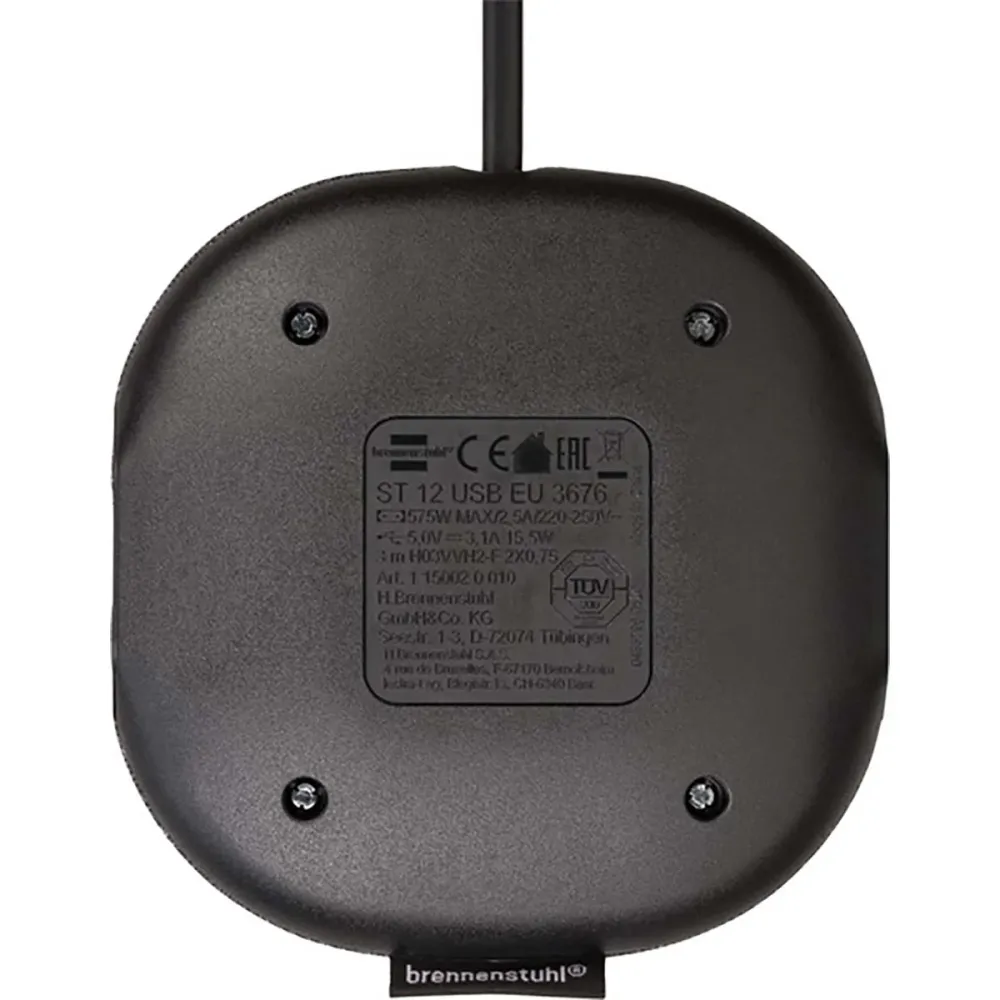 Estilo Ladestation mit Textiloberfläche (Möbel-Steckdose mit 1x Euro-Steckdose und 2x USB-Charger, inklusive Klettkabelbin...