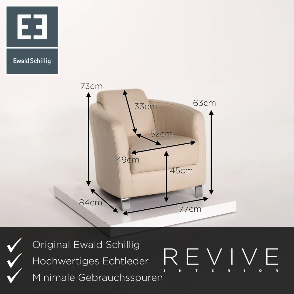 Ewald Schillig Leder Sessel Creme #13560