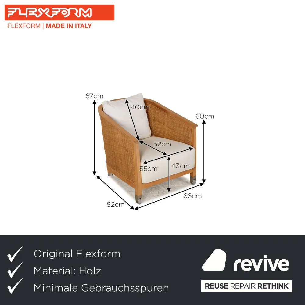Flexform Mozart Holz Sessel Weiß