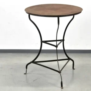 FRANZÖSISCHER BISTROTISCH Vintage Eisen Outdoor Garten Balkon Beistelltisch Guéridon Rustikal 30er