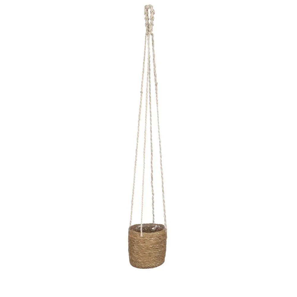 Glimmerdekorationen – Atlantischer Pflanzenkorb – 2er-Set – H16 x Ø16 cm – Hellbraun