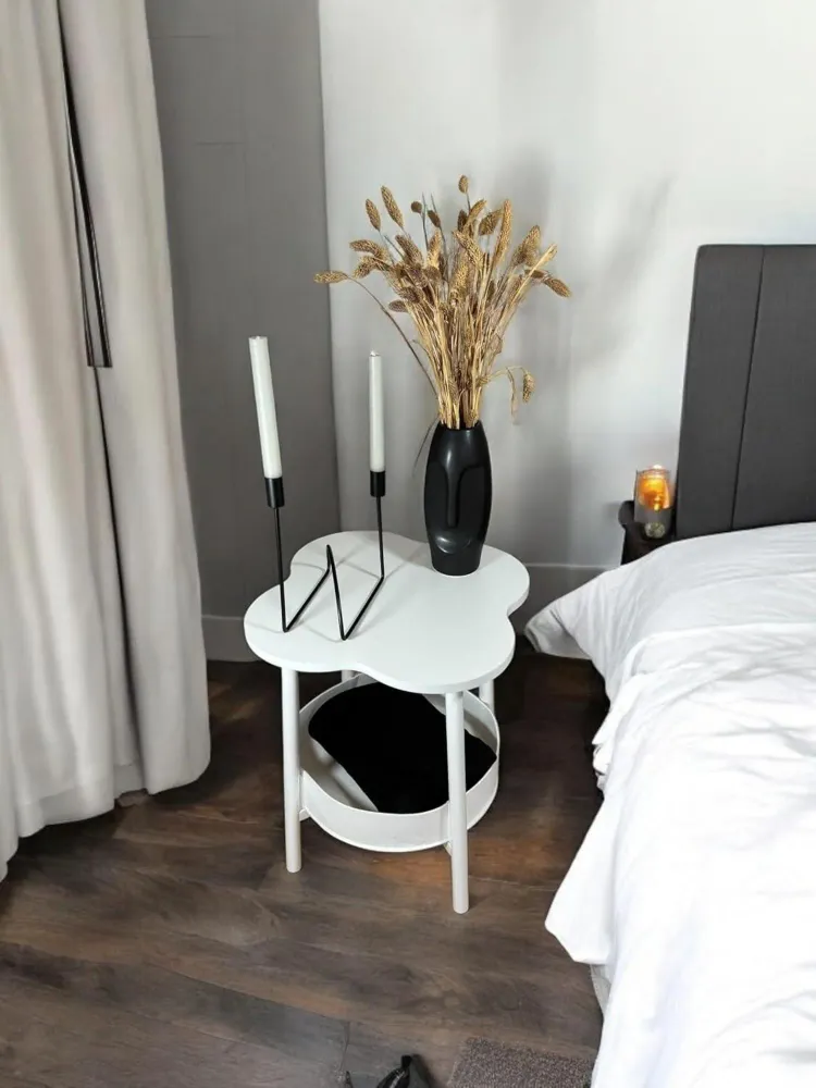 Hephaistos Beistelltisch rund Stoff 2 Ebenen modern