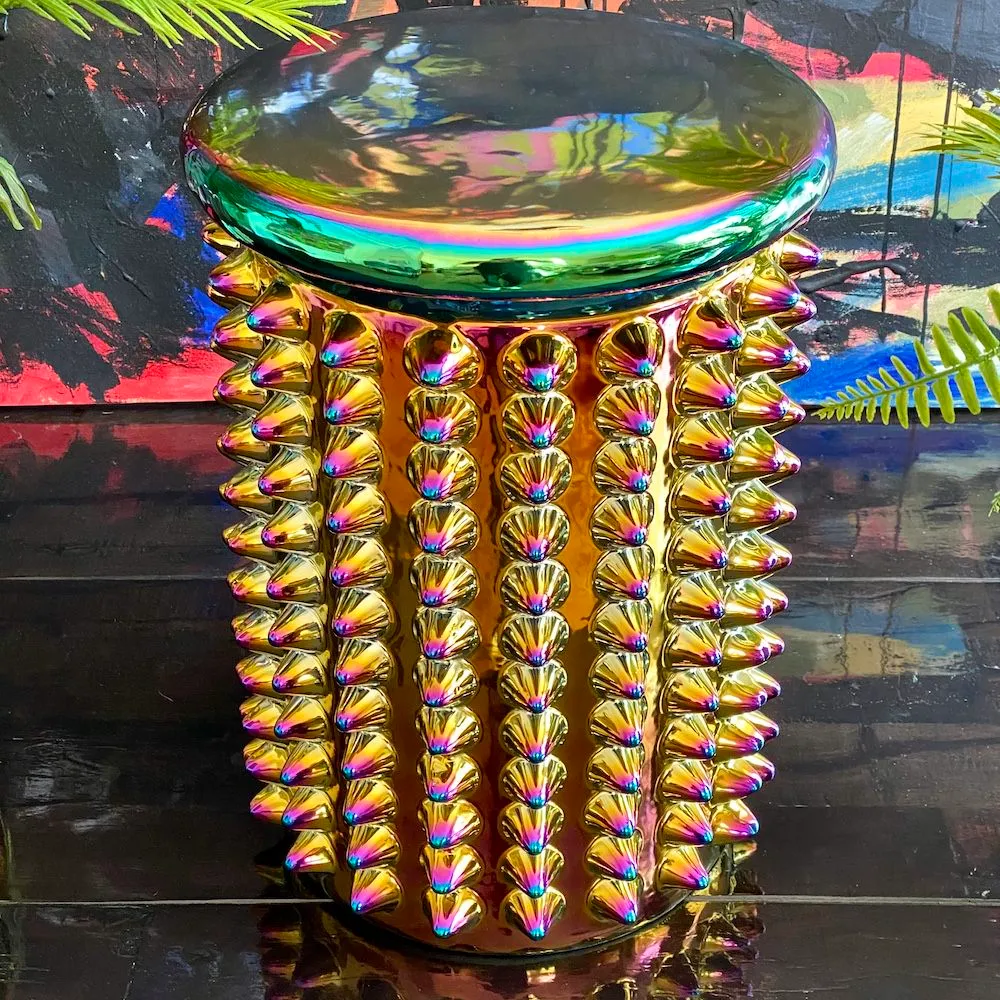 Hocker-Beistelltisch 'OILY SPIKES' Ø32x45 cm
