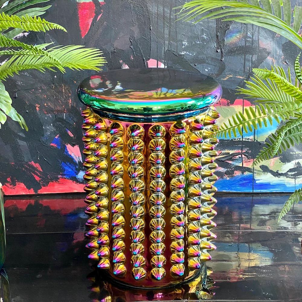 Hocker-Beistelltisch 'OILY SPIKES' Ø32x45 cm
