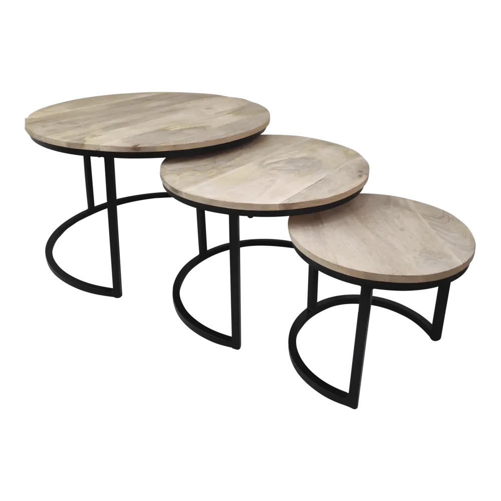 Holz-Beistelltisch Jayden, S/3