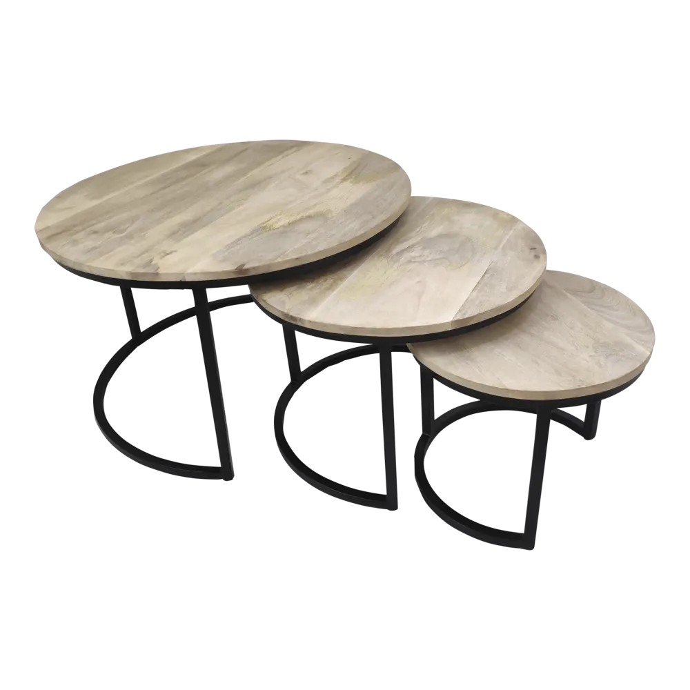 Holz-Beistelltisch Jayden, S/3