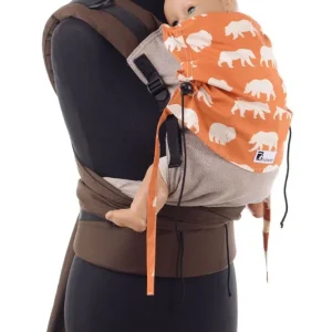 Huckepack Halfbuckle Traghilfe medium hellbraun/orange Bären