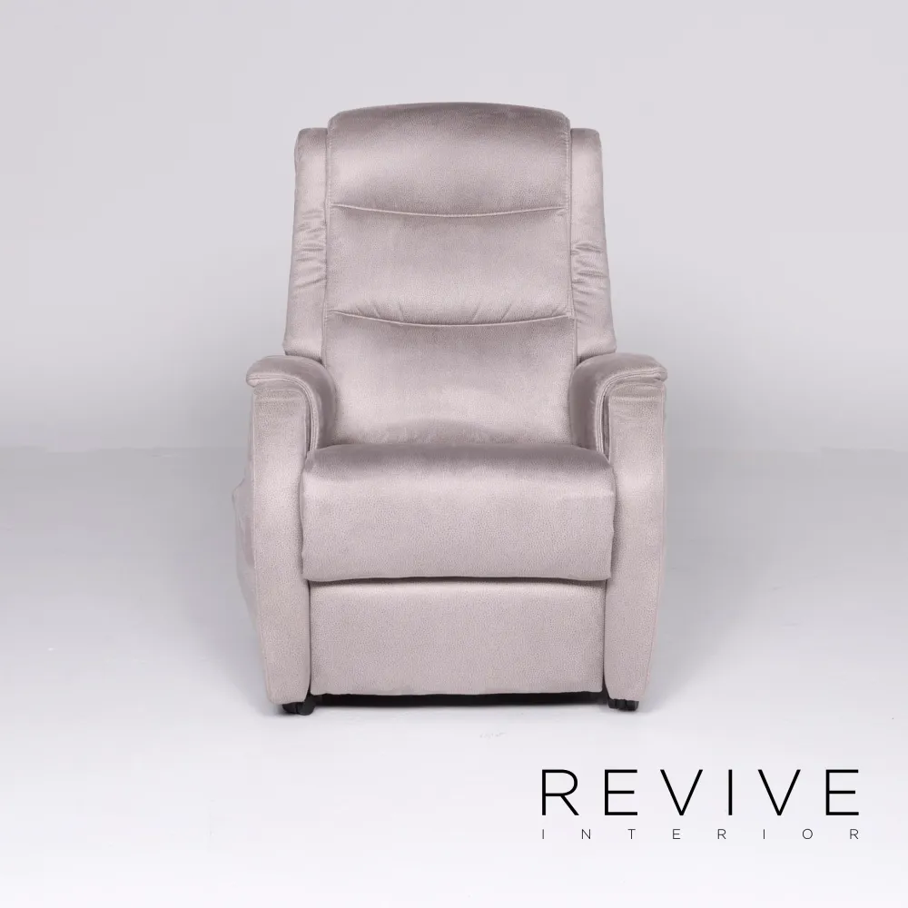 Hukla RV 81 Designer Stoff Sessel Grau Stuhl Relax Funktion Aufstehhilfe #8330