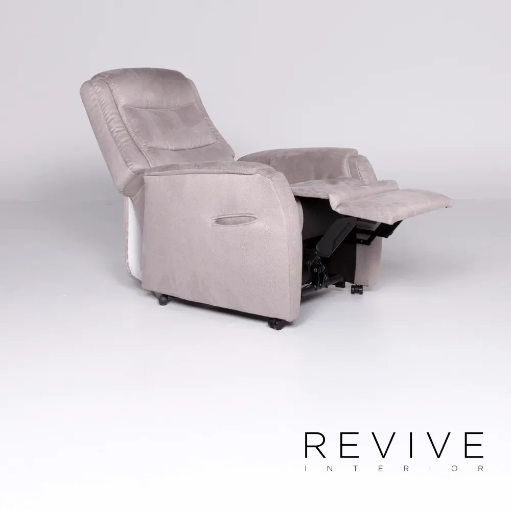 Hukla RV 81 Designer Stoff Sessel Grau Stuhl Relax Funktion Aufstehhilfe #8330