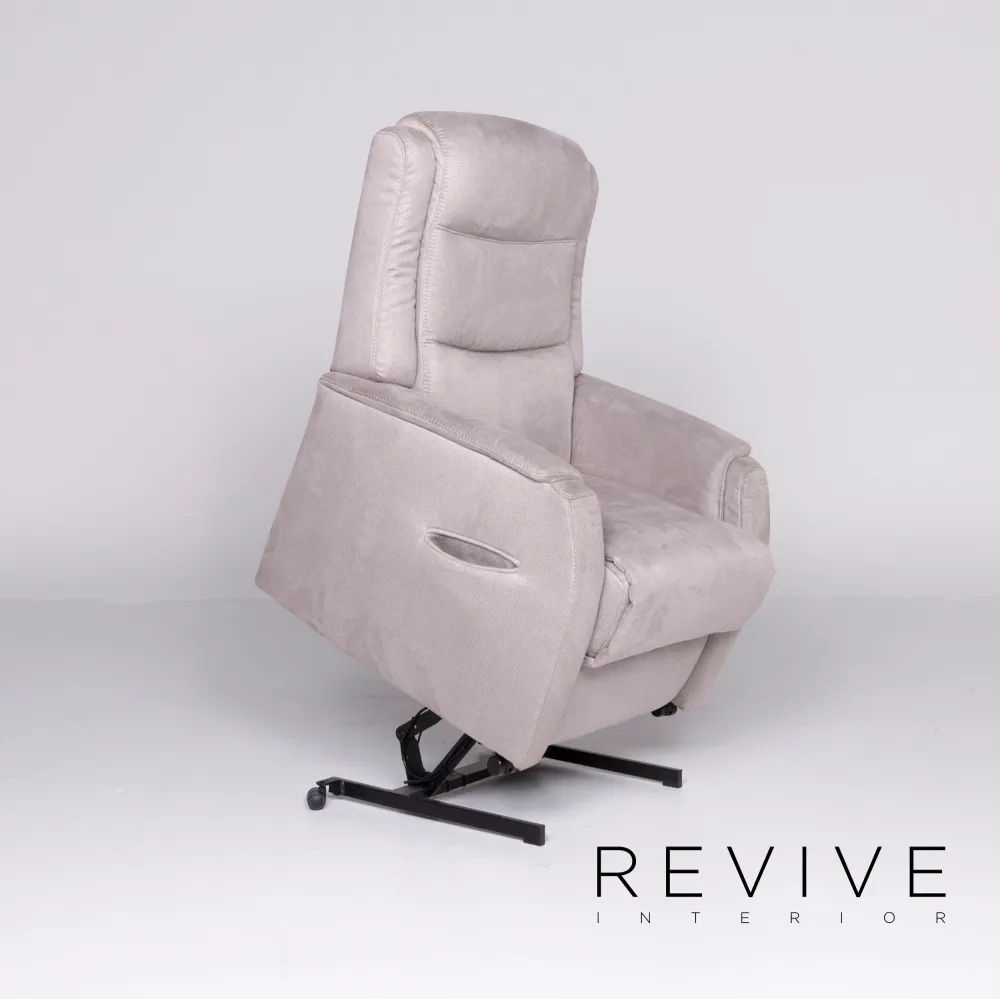 Hukla RV 81 Designer Stoff Sessel Grau Stuhl Relax Funktion Aufstehhilfe #8330
